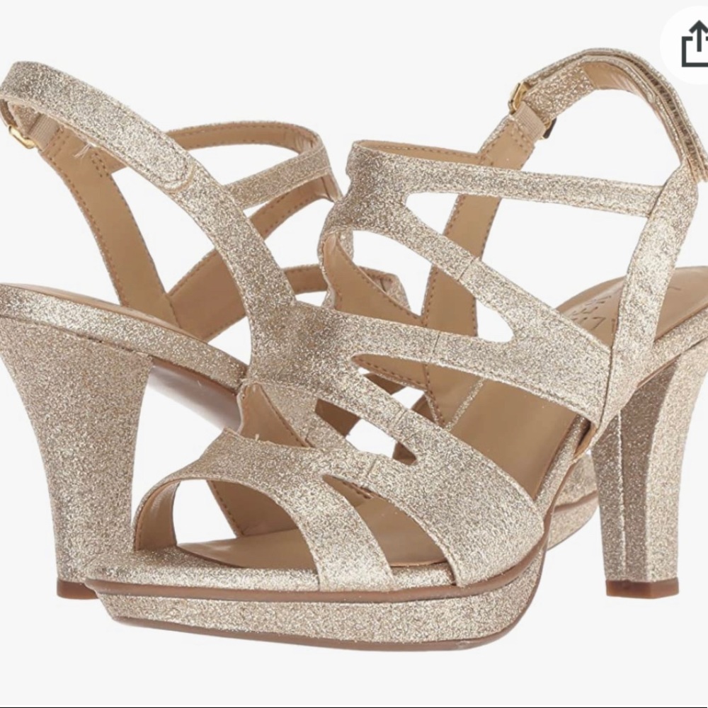 Naturalizer Dianna Gold Glitter Heels